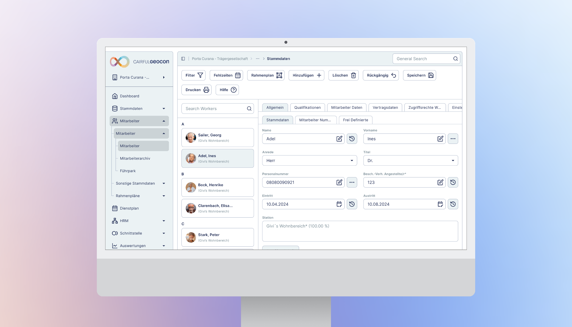 Cairful & Geocon Healthcare product interface screenshot 3