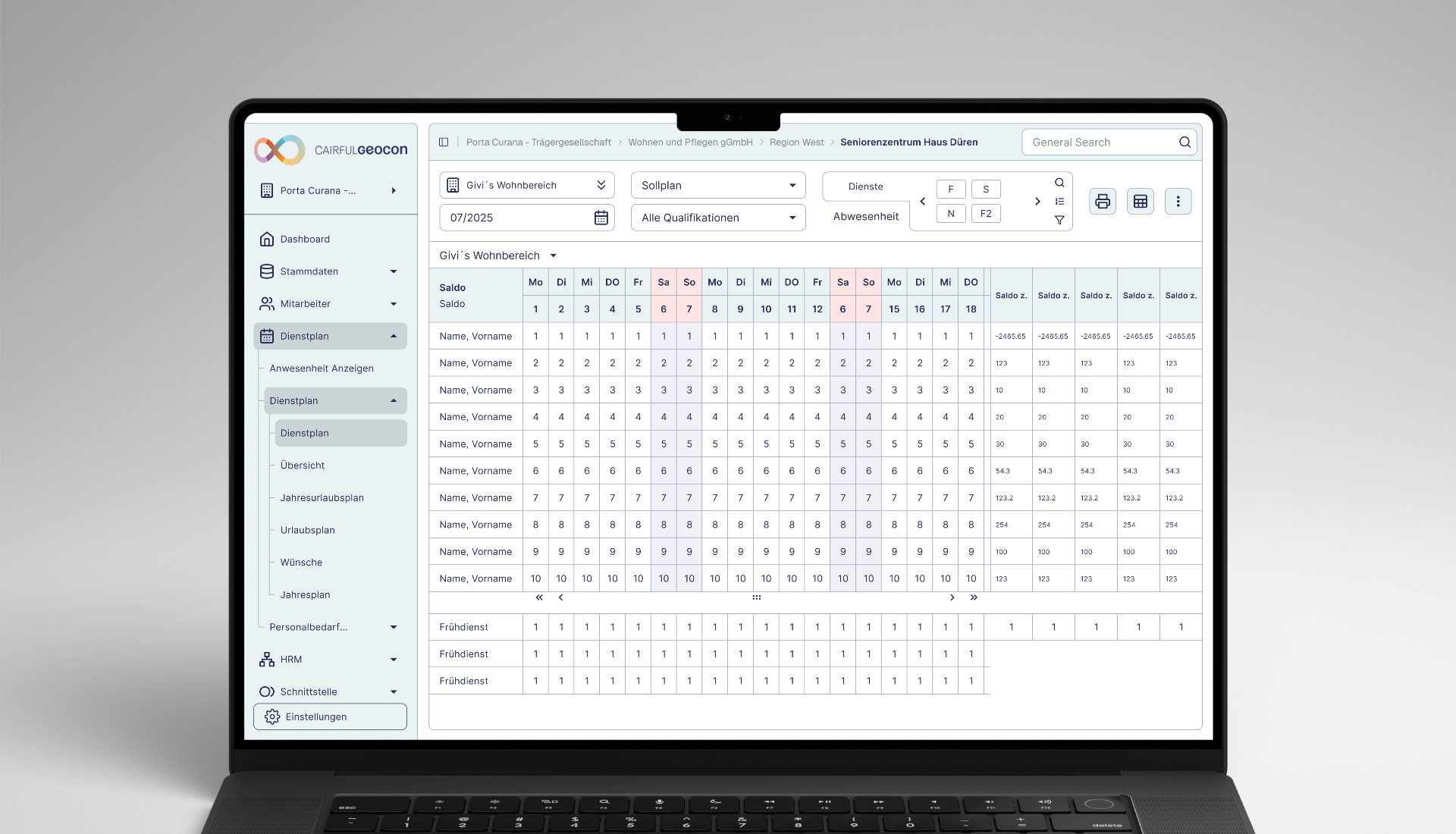 Cairful & Geocon Healthcare product interface screenshot 5